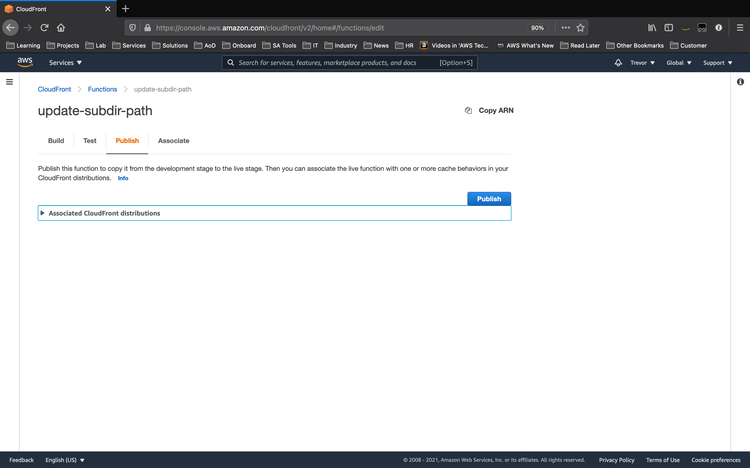 Publish your CloudFront Function